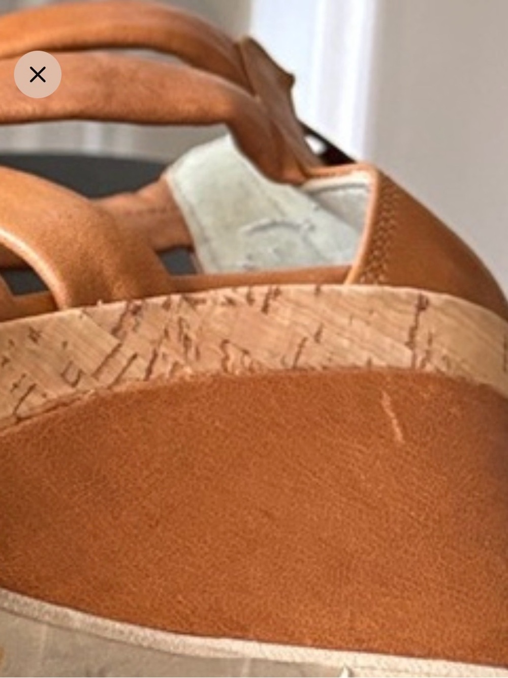 Browns Wedge Sandals, Gladiator | Cork | Platform | Cognac | Size 38 - Picture 14 of 16